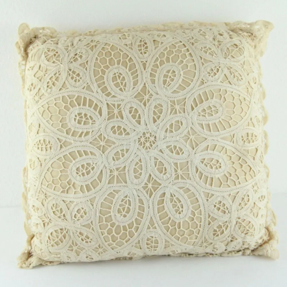 Vintage Cotton Lace Throw Pillow 13